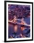 View of City of London with the Tower Bridge at Night - London - UK - England - United Kingdom-Philippe Hugonnard-Framed Photographic Print