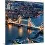 View of City of London with the Tower Bridge at Night - London - UK - England - United Kingdom-Philippe Hugonnard-Mounted Photographic Print