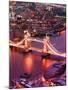 View of City of London with the Tower Bridge at Night - London - UK - England - United Kingdom-Philippe Hugonnard-Mounted Photographic Print