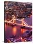 View of City of London with the Tower Bridge at Night - London - UK - England - United Kingdom-Philippe Hugonnard-Stretched Canvas