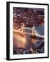 View of City of London with the Tower Bridge at Night - London - UK - England - United Kingdom-Philippe Hugonnard-Framed Photographic Print