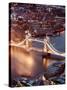 View of City of London with the Tower Bridge at Night - London - UK - England - United Kingdom-Philippe Hugonnard-Stretched Canvas