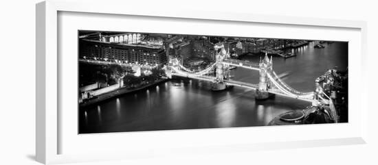 View of City of London with the Tower Bridge at Night - London - UK - England - United Kingdom-Philippe Hugonnard-Framed Photographic Print