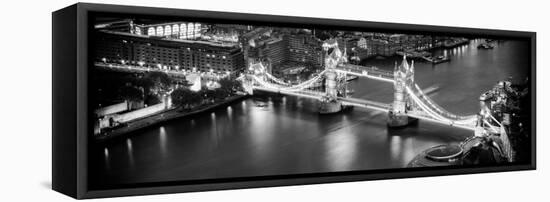 View of City of London with the Tower Bridge at Night - London - UK - England - United Kingdom-Philippe Hugonnard-Framed Stretched Canvas