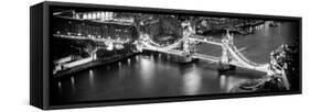 View of City of London with the Tower Bridge at Night - London - UK - England - United Kingdom-Philippe Hugonnard-Framed Stretched Canvas