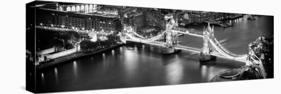 View of City of London with the Tower Bridge at Night - London - UK - England - United Kingdom-Philippe Hugonnard-Stretched Canvas