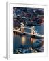 View of City of London with the Tower Bridge at Night - London - UK - England - United Kingdom-Philippe Hugonnard-Framed Photographic Print