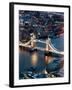 View of City of London with the Tower Bridge at Night - London - UK - England - United Kingdom-Philippe Hugonnard-Framed Photographic Print