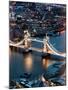 View of City of London with the Tower Bridge at Night - London - UK - England - United Kingdom-Philippe Hugonnard-Mounted Photographic Print