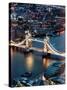 View of City of London with the Tower Bridge at Night - London - UK - England - United Kingdom-Philippe Hugonnard-Stretched Canvas