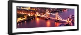 View of City of London with the Tower Bridge at Night - London - UK - England - United Kingdom-Philippe Hugonnard-Framed Photographic Print