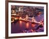 View of City of London with the Tower Bridge at Night - London - UK - England - United Kingdom-Philippe Hugonnard-Framed Photographic Print