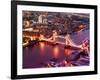 View of City of London with the Tower Bridge at Night - London - UK - England - United Kingdom-Philippe Hugonnard-Framed Photographic Print