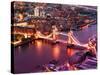 View of City of London with the Tower Bridge at Night - London - UK - England - United Kingdom-Philippe Hugonnard-Stretched Canvas