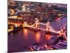 View of City of London with the Tower Bridge at Night - London - UK - England - United Kingdom-Philippe Hugonnard-Mounted Photographic Print