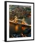 View of City of London with the Tower Bridge at Night - London - UK - England - United Kingdom-Philippe Hugonnard-Framed Photographic Print