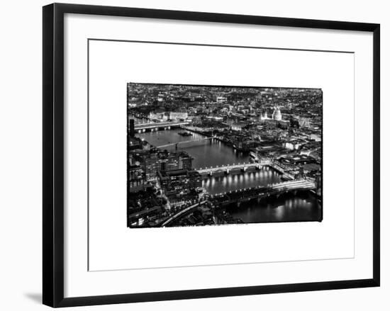 View of City of London with the Tower Bridge at Night - London - UK - England - United Kingdom-Philippe Hugonnard-Framed Photographic Print