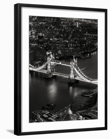 View of City of London with the Tower Bridge at Night - London - UK - England - United Kingdom-Philippe Hugonnard-Framed Photographic Print