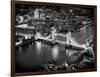 View of City of London with the Tower Bridge at Night - London - UK - England - United Kingdom-Philippe Hugonnard-Framed Photographic Print