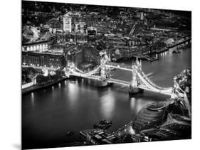 View of City of London with the Tower Bridge at Night - London - UK - England - United Kingdom-Philippe Hugonnard-Mounted Photographic Print