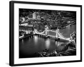 View of City of London with the Tower Bridge at Night - London - UK - England - United Kingdom-Philippe Hugonnard-Framed Photographic Print