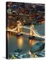 View of City of London with the Tower Bridge at Night - London - UK - England - United Kingdom-Philippe Hugonnard-Stretched Canvas