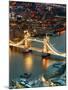 View of City of London with the Tower Bridge at Night - London - UK - England - United Kingdom-Philippe Hugonnard-Mounted Photographic Print