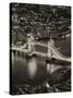 View of City of London with the Tower Bridge at Night - London - UK - England - United Kingdom-Philippe Hugonnard-Stretched Canvas