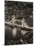 View of City of London with the Tower Bridge at Night - London - UK - England - United Kingdom-Philippe Hugonnard-Mounted Photographic Print