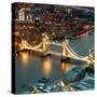 View of City of London with the Tower Bridge at Night - London - UK - England - United Kingdom-Philippe Hugonnard-Stretched Canvas