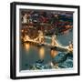 View of City of London with the Tower Bridge at Night - London - UK - England - United Kingdom-Philippe Hugonnard-Framed Photographic Print