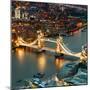 View of City of London with the Tower Bridge at Night - London - UK - England - United Kingdom-Philippe Hugonnard-Mounted Photographic Print