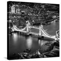 View of City of London with the Tower Bridge at Night - London - UK - England - United Kingdom-Philippe Hugonnard-Stretched Canvas