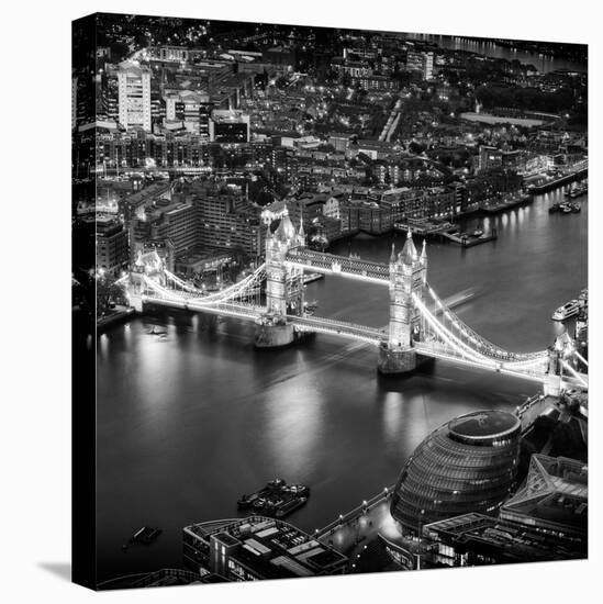 View of City of London with the Tower Bridge at Night - London - UK - England - United Kingdom-Philippe Hugonnard-Stretched Canvas