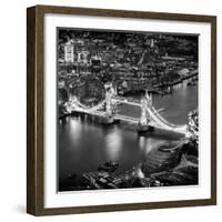 View of City of London with the Tower Bridge at Night - London - UK - England - United Kingdom-Philippe Hugonnard-Framed Photographic Print