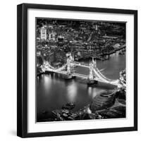 View of City of London with the Tower Bridge at Night - London - UK - England - United Kingdom-Philippe Hugonnard-Framed Photographic Print