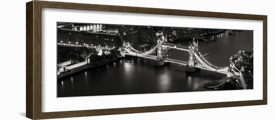 View of City of London with the Tower Bridge at Night - London - UK - England - United Kingdom-Philippe Hugonnard-Framed Photographic Print