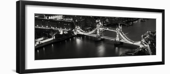 View of City of London with the Tower Bridge at Night - London - UK - England - United Kingdom-Philippe Hugonnard-Framed Photographic Print