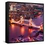 View of City of London with the Tower Bridge at Night - London - UK - England - United Kingdom-Philippe Hugonnard-Framed Stretched Canvas