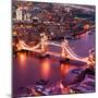 View of City of London with the Tower Bridge at Night - London - UK - England - United Kingdom-Philippe Hugonnard-Mounted Photographic Print