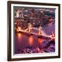 View of City of London with the Tower Bridge at Night - London - UK - England - United Kingdom-Philippe Hugonnard-Framed Photographic Print