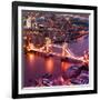 View of City of London with the Tower Bridge at Night - London - UK - England - United Kingdom-Philippe Hugonnard-Framed Photographic Print