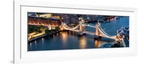 View of City of London with the Tower Bridge at Night - London - UK - England - United Kingdom-Philippe Hugonnard-Framed Photographic Print