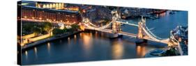 View of City of London with the Tower Bridge at Night - London - UK - England - United Kingdom-Philippe Hugonnard-Stretched Canvas