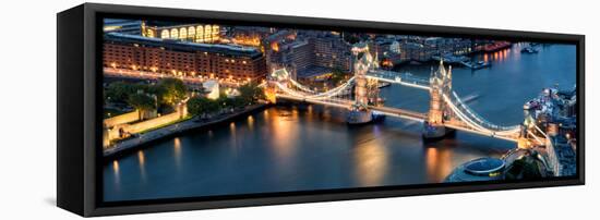 View of City of London with the Tower Bridge at Night - London - UK - England - United Kingdom-Philippe Hugonnard-Framed Stretched Canvas