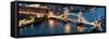 View of City of London with the Tower Bridge at Night - London - UK - England - United Kingdom-Philippe Hugonnard-Framed Stretched Canvas
