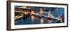 View of City of London with the Tower Bridge at Night - London - UK - England - United Kingdom-Philippe Hugonnard-Framed Photographic Print