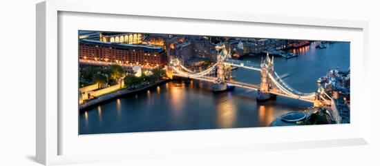 View of City of London with the Tower Bridge at Night - London - UK - England - United Kingdom-Philippe Hugonnard-Framed Photographic Print