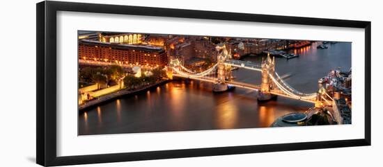 View of City of London with the Tower Bridge at Night - London - UK - England - United Kingdom-Philippe Hugonnard-Framed Photographic Print