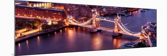 View of City of London with the Tower Bridge at Night - London - UK - England - United Kingdom-Philippe Hugonnard-Mounted Photographic Print